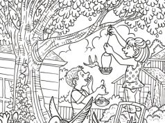 Find Spoon, Glove, Carrot, Bell, Canoe, Crescent Moon and Rabbit.