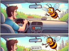 A guy is driving when suddenly his car runs out of gas