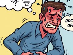 A man suffers from terrible constipation