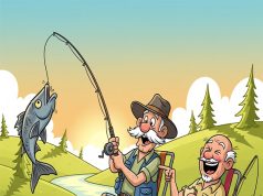 Two old friends went on a fishing trip