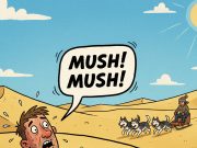 A man is lost in the desert.