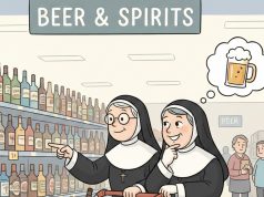 Two nuns were shopping in a food store